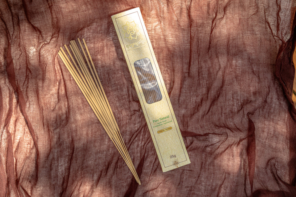 Crassna Khmer Agarwood/Oud Incense Sticks 25g - Chemical Free - Premium