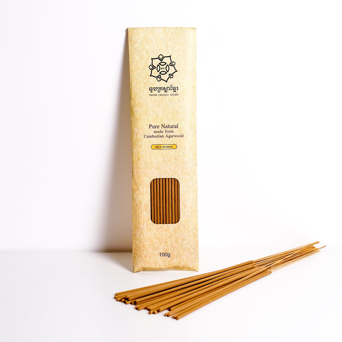 Cambodian Agarwood Incense Stick - 100g - Gold