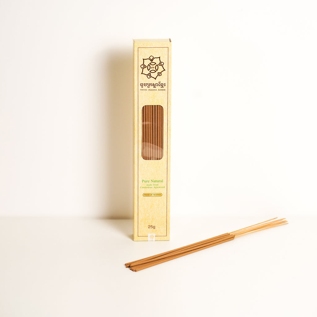 Crassna Khmer Agarwood/Oud Incense Sticks 25g - Chemical Free - Premium