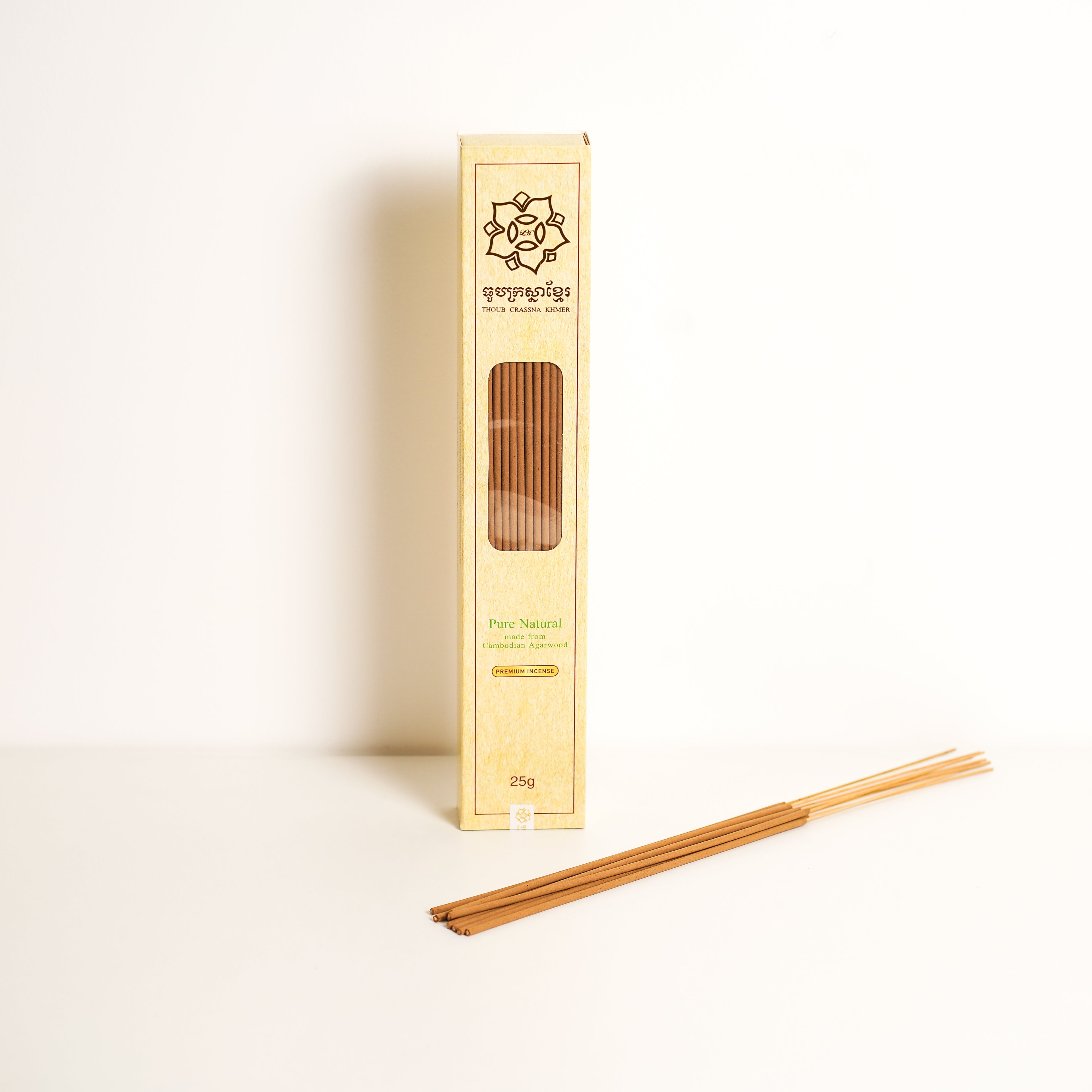 Crassna Khmer Agarwood/Oud Incense Sticks 25g - Chemical Free - Premium